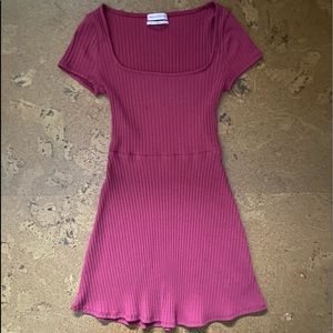 Pink Square Neck Dress